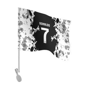 Флаг для автомобиля с принтом RONALDO JUVE SPORT в Петрозаводске, 100% полиэстер | Размер: 30*21 см | cr7 | fc | football | ronaldo | sport | криштиану роналду | роналдо | фк | форма | футбольный клуб | ювентус