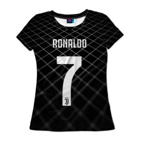 Женская футболка 3D с принтом RONALDO JUVE SPORT в Петрозаводске, 100% полиэфир ( синтетическое хлопкоподобное полотно) | прямой крой, круглый вырез горловины, длина до линии бедер | cr7 | fc | клуб | криштиану роналду | роналдо | фк | ювентус