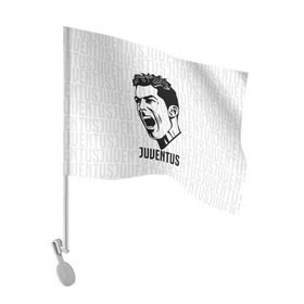 Флаг для автомобиля с принтом RONALDO JUVE SPORT в Петрозаводске, 100% полиэстер | Размер: 30*21 см | cr7 | fc | клуб | криштиану роналду | роналдо | фк | ювентус