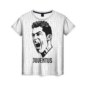 Женская футболка 3D с принтом RONALDO JUVE SPORT в Петрозаводске, 100% полиэфир ( синтетическое хлопкоподобное полотно) | прямой крой, круглый вырез горловины, длина до линии бедер | cr7 | fc | клуб | криштиану роналду | роналдо | фк | ювентус