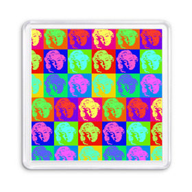 Магнит 55*55 с принтом pop-art Marilyn Monroe в Петрозаводске, Пластик | Размер: 65*65 мм; Размер печати: 55*55 мм | Тематика изображения на принте: marilyn monroe | pop art | мэрилин монро | поп арт