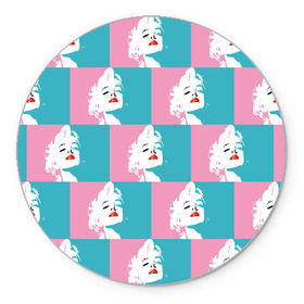 Коврик круглый с принтом Marilyn Monroe в Петрозаводске, резина и полиэстер | круглая форма, изображение наносится на всю лицевую часть | marilyn monroe | pop art | мэрилин монро | поп арт