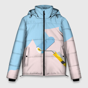 Мужская зимняя куртка 3D с принтом Больше красок в Петрозаводске, верх — 100% полиэстер; подкладка — 100% полиэстер; утеплитель — 100% полиэстер | длина ниже бедра, свободный силуэт Оверсайз. Есть воротник-стойка, отстегивающийся капюшон и ветрозащитная планка. 

Боковые карманы с листочкой на кнопках и внутренний карман на молнии. | валик | дизайнер | краска | краски | креатив | креативный дизайн | маляр | прикол | пятно | розовый | сочный | тренд | цвет | яркость