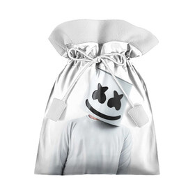 Подарочный 3D мешок с принтом White в Петрозаводске, 100% полиэстер | Размер: 29*39 см | electronic music | marshmello | маршмеллоу | электронная музыка