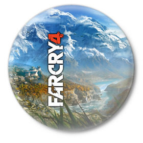 Значок с принтом Far Cry 4 в Петрозаводске,  металл | круглая форма, металлическая застежка в виде булавки | action | far cry 4 | армия | гималаи | гирокоптер | мин | мир | открытый | франшиза | ховеркрафт | шутер