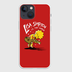 Чехол для iPhone 13 mini с принтом Лиза Симпсон в Петрозаводске,  |  | homer | lisa | simpson | simpsons | барт | гомер | лиза | мульт | мультик | мультфильм | симпсон | симпсоны