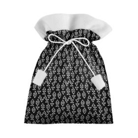 Подарочный 3D мешок с принтом ВЕДЬМАЧЬИ ЗНАКИ в Петрозаводске, 100% полиэстер | Размер: 29*39 см | the witcher | аард | аксий | ведьмак | геральт | игни | ирден | квэн | магия | паттерн | руны | черно белый