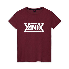 Женская футболка хлопок с принтом Yanix в Петрозаводске, 100% хлопок | прямой крой, круглый вырез горловины, длина до линии бедер, слегка спущенное плечо | Тематика изображения на принте: yanix | яникс