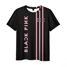 Мужская футболка 3D с принтом BlackPink в Петрозаводске, 100% полиэфир | прямой крой, круглый вырез горловины, длина до линии бедер | Тематика изображения на принте: blackpink | ddu du ddu du | k pop | блекпинк | дду ду дду ду | дженни | джису | лисы | розэ