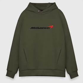 Мужское худи Oversize хлопок с принтом mclaren в Петрозаводске, френч-терри — 70% хлопок, 30% полиэстер. Мягкий теплый начес внутри —100% хлопок | боковые карманы, эластичные манжеты и нижняя кромка, капюшон на магнитной кнопке | f 1 | formula 1 | mclaren | ф 1 | формула 1