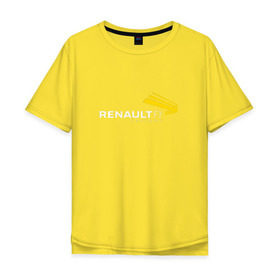 Мужская футболка хлопок Oversize с принтом renault в Петрозаводске, 100% хлопок | свободный крой, круглый ворот, “спинка” длиннее передней части | f 1 | formula 1 | ф 1 | формула 1