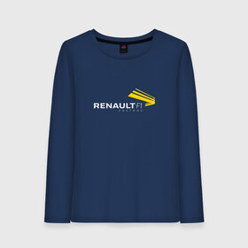 Женский лонгслив хлопок с принтом renault в Петрозаводске, 100% хлопок |  | f 1 | formula 1 | ф 1 | формула 1