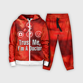 Детский костюм 3D с принтом Доктор в Петрозаводске,  |  | Тематика изображения на принте: верь мне | врач | кровь | пятна | я доктор