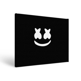 Холст прямоугольный с принтом Marshmello black в Петрозаводске, 100% ПВХ |  | Тематика изображения на принте: dj | dj marshmello | marshmello | клуб | клубная музыка | музыка