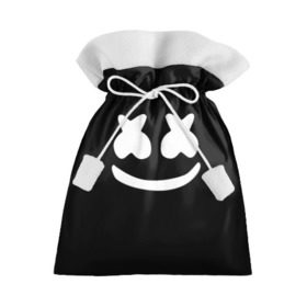 Подарочный 3D мешок с принтом Marshmello black в Петрозаводске, 100% полиэстер | Размер: 29*39 см | dj | dj marshmello | marshmello | клуб | клубная музыка | музыка