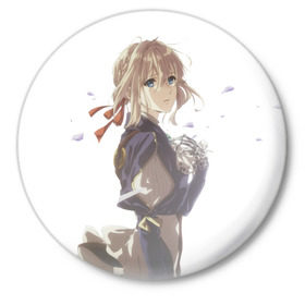 Значок с принтом Violet Evergarden_15 в Петрозаводске,  металл | круглая форма, металлическая застежка в виде булавки | violet evergarden | вайолет эвергарден