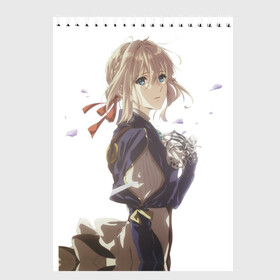 Скетчбук с принтом Violet Evergarden_15 в Петрозаводске, 100% бумага
 | 48 листов, плотность листов — 100 г/м2, плотность картонной обложки — 250 г/м2. Листы скреплены сверху удобной пружинной спиралью | Тематика изображения на принте: violet evergarden | вайолет эвергарден