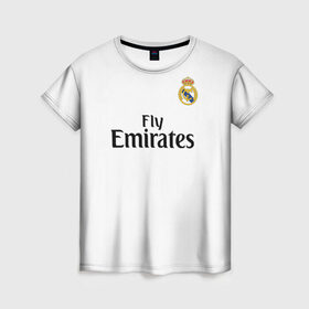 Женская футболка 3D с принтом Modric home 18-19 в Петрозаводске, 100% полиэфир ( синтетическое хлопкоподобное полотно) | прямой крой, круглый вырез горловины, длина до линии бедер | champions | league | madrid | real | spain | испания | лига | мадрид | реал | чемпионов