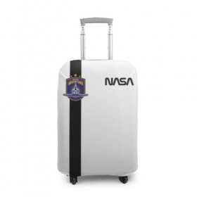 Чехол для чемодана 3D с принтом NASA в Петрозаводске, 86% полиэфир, 14% спандекс | двустороннее нанесение принта, прорези для ручек и колес | shuttle | space | аполлон | галактика | джемини | космонав | космос | наса | скайлэб | сша | шаттл nasa