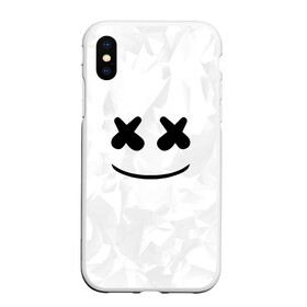 Чехол для iPhone XS Max матовый с принтом MARSHMELLO в Петрозаводске, Силикон | Область печати: задняя сторона чехла, без боковых панелей | dj | marshmello | usa | америка | клубная музыка | маршмелло | музыка | музыкант