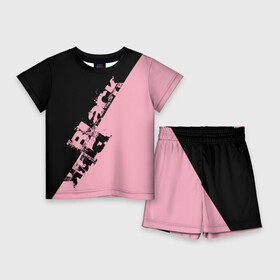 Детский костюм с шортами 3D с принтом BLACKPINK  БЛЕКПИНК в Петрозаводске,  |  | black  pink | blackpink | jennie | jisoo | k pop | lalisa | группа | к поп | корейская группа | розовый | черный
