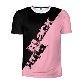Мужская футболка 3D спортивная с принтом BlackPink k-pop в Петрозаводске, 100% полиэстер с улучшенными характеристиками | приталенный силуэт, круглая горловина, широкие плечи, сужается к линии бедра | black  pink | blackpink | jennie | jisoo | k pop | lalisa | группа | к поп | корейская группа | розовый | черный