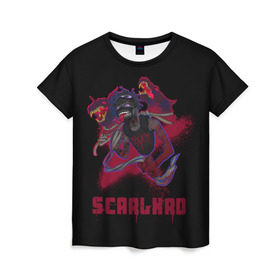 Женская футболка 3D с принтом Scarlxrd в Петрозаводске, 100% полиэфир ( синтетическое хлопкоподобное полотно) | прямой крой, круглый вырез горловины, длина до линии бедер | scarlord | scarlxrd | scxrlord | лорд | рэппер | скар | скарлорд