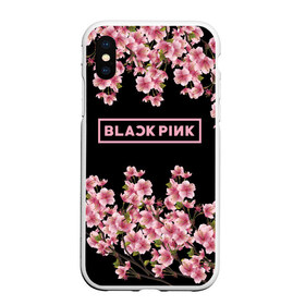 Чехол для iPhone XS Max матовый с принтом BlackPink sakura в Петрозаводске, Силикон | Область печати: задняя сторона чехла, без боковых панелей | Тематика изображения на принте: black  pink | blackpink | jennie | jisoo | k pop | lalisa | sakura | группа | к поп | корейская группа | розовый | сакура | черный