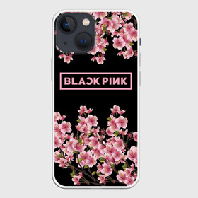 Чехол для iPhone 13 mini с принтом BlackPink sakura в Петрозаводске,  |  | black  pink | blackpink | jennie | jisoo | k pop | lalisa | sakura | группа | к поп | корейская группа | розовый | сакура | черный