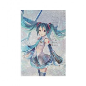 Обложка для паспорта матовая кожа с принтом Hatsune Miku в Петрозаводске, натуральная матовая кожа | размер 19,3 х 13,7 см; прозрачные пластиковые крепления | hatsune miku | аниме | вокалоид | девушки | манга | мульт | оружие | певица | сёдзё | сериал | хатсуне мику | япония