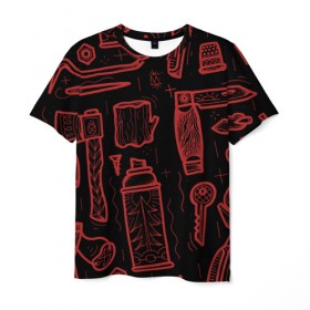 Мужская футболка 3D с принтом Инструменты в Петрозаводске, 100% полиэфир | прямой крой, круглый вырез горловины, длина до линии бедер | old school | taknado | urban | граффити | илюстратор | сибирь | стрит арт | тату
