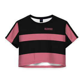 Женская футболка 3D укороченная с принтом BlackPink 96 JENNIE в Петрозаводске, 100% полиэстер | круглая горловина, длина футболки до линии талии, рукава с отворотами | 96 jennie | black  pink | blackpink | jennie | jisoo | k pop | lalisa | группа | к поп | корейская группа | розовый | черный
