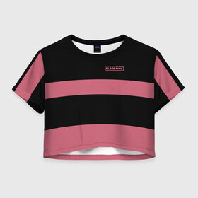 Женская футболка 3D укороченная с принтом BlackPink 97 ROSE в Петрозаводске, 100% полиэстер | круглая горловина, длина футболки до линии талии, рукава с отворотами | Тематика изображения на принте: 97 rose | black  pink | blackpink | jennie | jisoo | k pop | lalisa | группа | к поп | корейская группа | розовый | черный