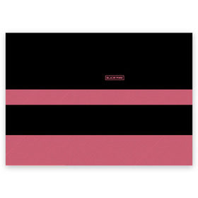 Поздравительная открытка с принтом BlackPink в Петрозаводске, 100% бумага | плотность бумаги 280 г/м2, матовая, на обратной стороне линовка и место для марки
 | Тематика изображения на принте: black  pink | blackpink | jennie | jisoo | k pop | lalisa | группа | к поп | корейская группа | розовый | черный