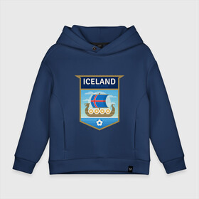 Детское худи Oversize хлопок с принтом Футбол - Исландия в Петрозаводске, френч-терри — 70% хлопок, 30% полиэстер. Мягкий теплый начес внутри —100% хлопок | боковые карманы, эластичные манжеты и нижняя кромка, капюшон на магнитной кнопке | football | iceland | sport | викинг | гол | игрок | исландия | мяч | сборная | спорт | топор | тренер | футбол | чемпион | чемпионат