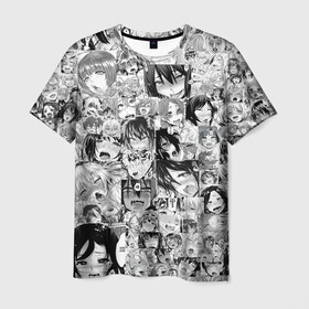 Мужская футболка 3D с принтом AHEGAO в Петрозаводске, 100% полиэфир | прямой крой, круглый вырез горловины, длина до линии бедер | ahegao | kawai | kowai | oppai | otaku | senpai | sugoi | waifu | yandere | ахегао | ковай | отаку | сенпай | яндере