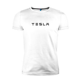 Мужская футболка премиум с принтом Tesla в Петрозаводске, 92% хлопок, 8% лайкра | приталенный силуэт, круглый вырез ворота, длина до линии бедра, короткий рукав | Тематика изображения на принте: elon | mask | musk | илон маск | маск | тесла