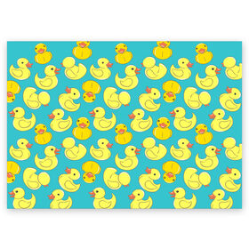Поздравительная открытка с принтом Duck в Петрозаводске, 100% бумага | плотность бумаги 280 г/м2, матовая, на обратной стороне линовка и место для марки
 | Тематика изображения на принте: duck | duckling | утенок | утка