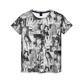 Женская футболка 3D с принтом REAL AHEGAO в Петрозаводске, 100% полиэфир ( синтетическое хлопкоподобное полотно) | прямой крой, круглый вырез горловины, длина до линии бедер | ahegao | anime | real ahegao | аниме | ахегао | культура | тренд