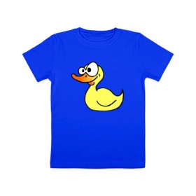 Детская футболка хлопок с принтом Утка в Петрозаводске, 100% хлопок | круглый вырез горловины, полуприлегающий силуэт, длина до линии бедер | duck | duckling | утенок | утка