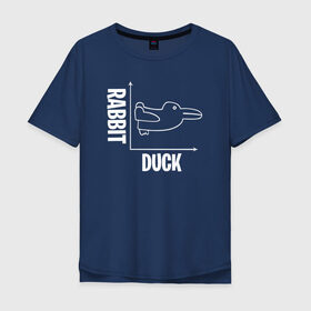 Мужская футболка хлопок Oversize с принтом Геометрия в Петрозаводске, 100% хлопок | свободный крой, круглый ворот, “спинка” длиннее передней части | duck | duckling | заяц | математика | мем | утенок | утка