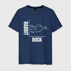 Мужская футболка хлопок с принтом Геометрия в Петрозаводске, 100% хлопок | прямой крой, круглый вырез горловины, длина до линии бедер, слегка спущенное плечо. | duck | duckling | заяц | математика | мем | утенок | утка