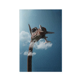 Обложка для паспорта матовая кожа с принтом Жираф и самолет в Петрозаводске, натуральная матовая кожа | размер 19,3 х 13,7 см; прозрачные пластиковые крепления | животные | жираф | небо | облака | природа | самолет | солнце | юмор