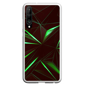 Чехол для Honor P30 с принтом STRIPES GREEN 3D в Петрозаводске, Силикон | Область печати: задняя сторона чехла, без боковых панелей | Тематика изображения на принте: abstract | geometry | абстракция | геометрия | градиент | линии