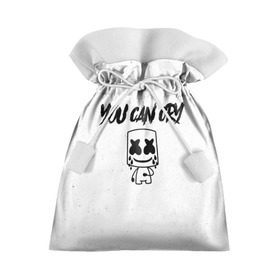 Подарочный 3D мешок с принтом Marshmello. You can cry в Петрозаводске, 100% полиэстер | Размер: 29*39 см | christopher | comstock | cry | dj | dotcom | friends | marshmallow | marshmello | usa | диджей | друзья | комсток | крис | маршмэллоу | плакать | продюсер | сша