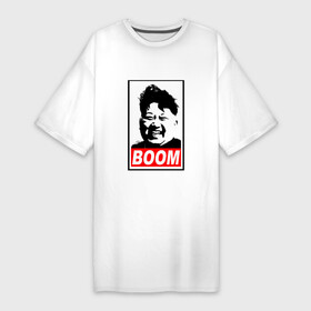 Платье-футболка хлопок с принтом BOOM КИМ ЧЕН ЫН в Петрозаводске,  |  | boom | kim chen eun | mems | ким чен ын | кнр | мемы | северная корея | ядерные ракеты