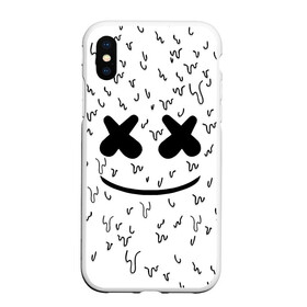 Чехол для iPhone XS Max матовый с принтом MARSHMELLO в Петрозаводске, Силикон | Область печати: задняя сторона чехла, без боковых панелей | dj | marshmello | usa | америка | клубная музыка | маршмелло | музыка | музыкант