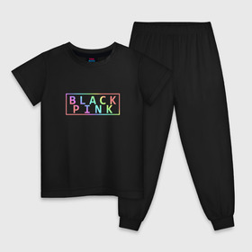 Детская пижама хлопок с принтом BlackPink в Петрозаводске, 100% хлопок |  брюки и футболка прямого кроя, без карманов, на брюках мягкая резинка на поясе и по низу штанин
 | black  pink | blackpink | jennie | jisoo | k pop | lalisa | группа | к поп | корейская группа | розовый | черный