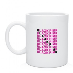 Кружка с принтом BlackPink в Петрозаводске, керамика | объем — 330 мл, диаметр — 80 мм. Принт наносится на бока кружки, можно сделать два разных изображения | black  pink | blackpink | jennie | jisoo | k pop | lalisa | группа | к поп | корейская группа | розовый | черный