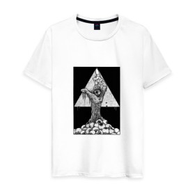 Мужская футболка хлопок с принтом Всевидящее око в Петрозаводске, 100% хлопок | прямой крой, круглый вырез горловины, длина до линии бедер, слегка спущенное плечо. | eye | freemasonry | illuminati | secret | see | society | всевидящее | заговор | иллюминаты | ложа | масонская | масонство | общество | око | пирамида | просвещённые | тайное | теория